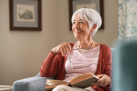 A woman enjoys her day.